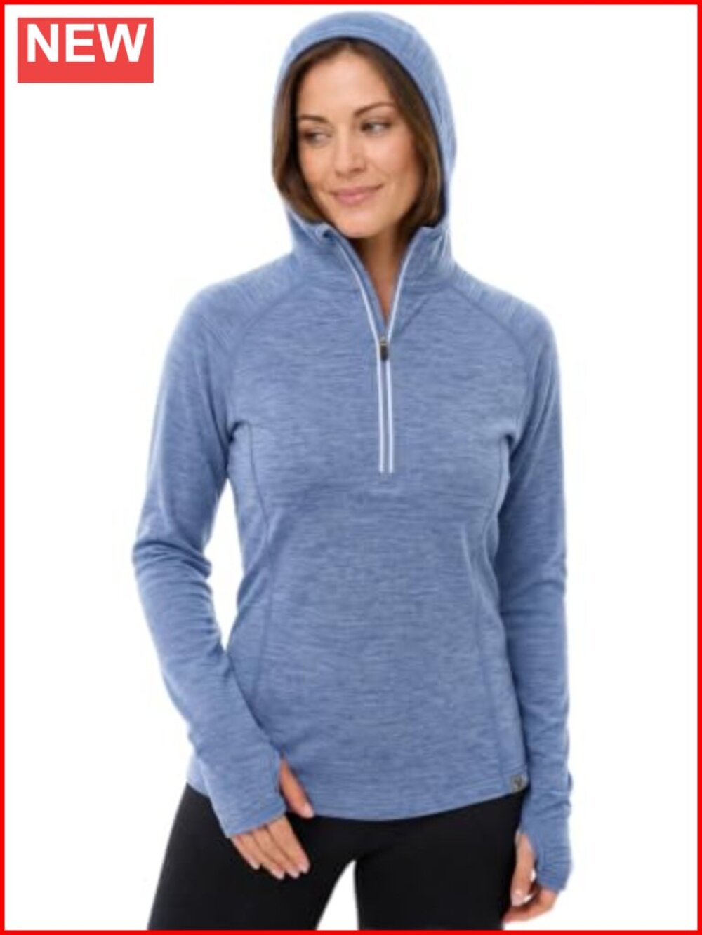 100% Merino Wool Hoodie Women Lightweight Half Zip Base Layer Thermal Hiking